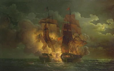 Slaget mellem den franske fregat «Arethuse» og den engelske fregat «Amelia» med udsigt til øerne ved Loz, 7. februar 1813